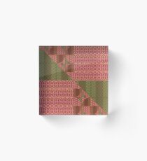 Geo peach oliv diagonal Acrylic Block