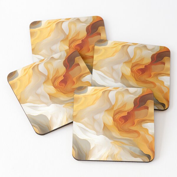 Item preview, Аrtistic abstract waves in gold and white designed and sold by Artdroid.