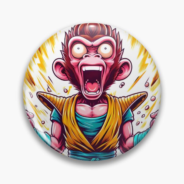 Artikelvorschau, „Humorvoller Affen-Super-Saiyajin: Cartoonhaftes Erstaunen und Aufregung“ entworfen und verkauft von Huycao211.