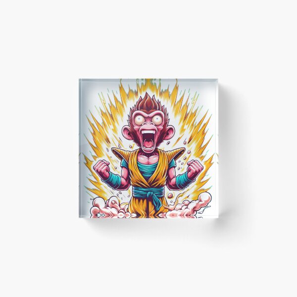 Artikelvorschau, „Humorvoller Affen-Super-Saiyajin: Cartoonhaftes Erstaunen und Aufregung“ entworfen und verkauft von Huycao211.