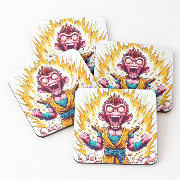 Item preview, "Mono humorístico Super Saiyan: asombro y emoción caricaturescos" designed and sold by Huycao211.