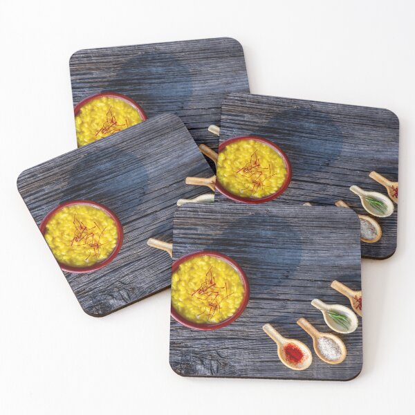 Item preview, Rustic Bowl with Risotto alla Milanese with Saffron and Parmesan Cheese and Spoon with Spices designed and sold by Mats Silvan.