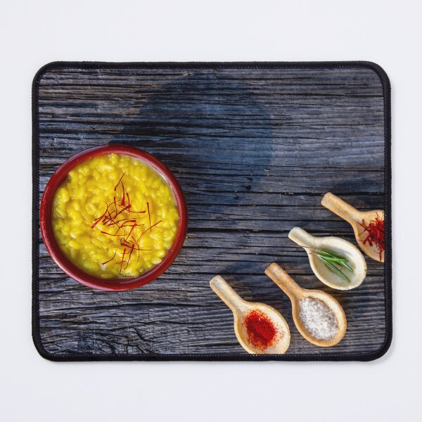Item preview, Rustic Bowl with Risotto alla Milanese with Saffron and Parmesan Cheese and Spoon with Spices designed and sold by Mats Silvan.
