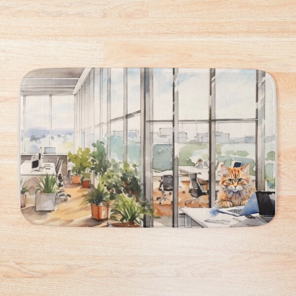 Item preview, funny, cute, cool, cat, reading e-, books, the office background designed and sold by Cerulean-Shop.