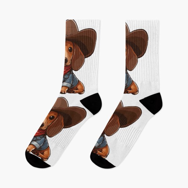 Item preview, Little Sheriff Dachshund in Denim and Bandana designed and sold by BarkandStick.