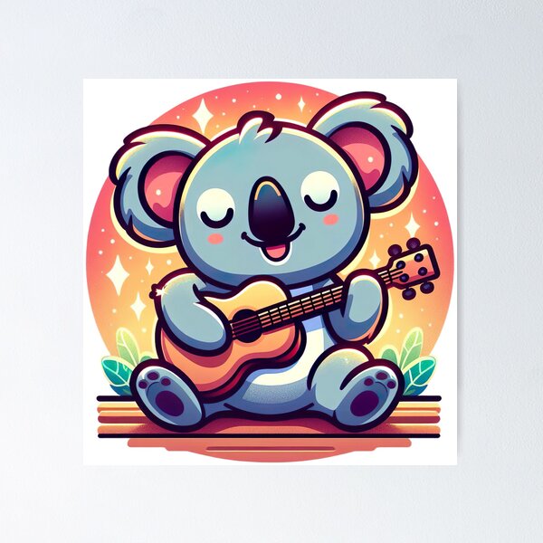 Item preview, "Charming Koala Guitar Play: Cartoonish Heartwarming Vibes" designed and sold by Huycao211.