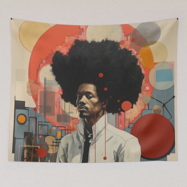 Item preview, Man With Big Hair Abstract designed and sold by whitecat23.