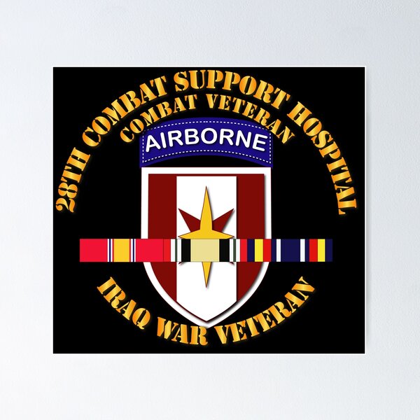 Item preview, Army - 28th Cbt Sup Hospital - Iraq Vet  w SVC Ribbons designed and sold by Military Insignia Products.