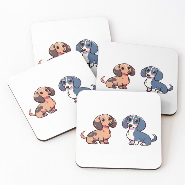 Item preview, Patchwork Pals: Piebald Dachshund Duo designed and sold by BarkandStick.