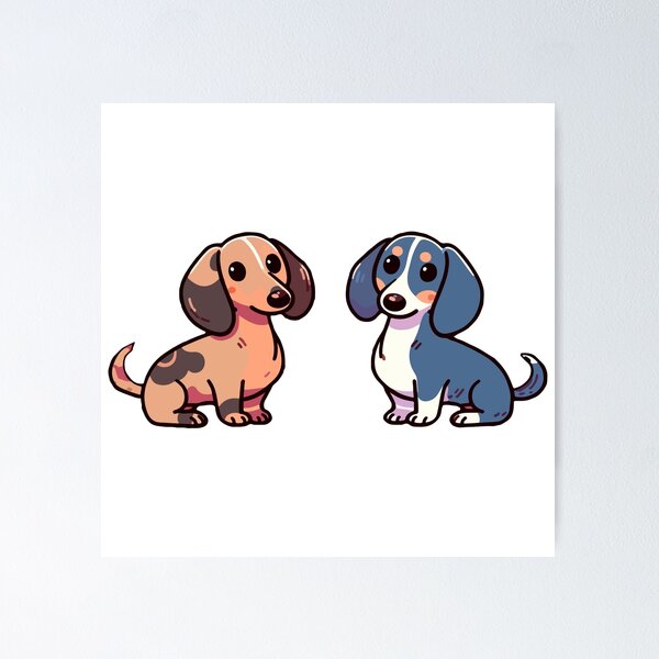 Item preview, Patchwork Pals: Piebald Dachshund Duo designed and sold by BarkandStick.