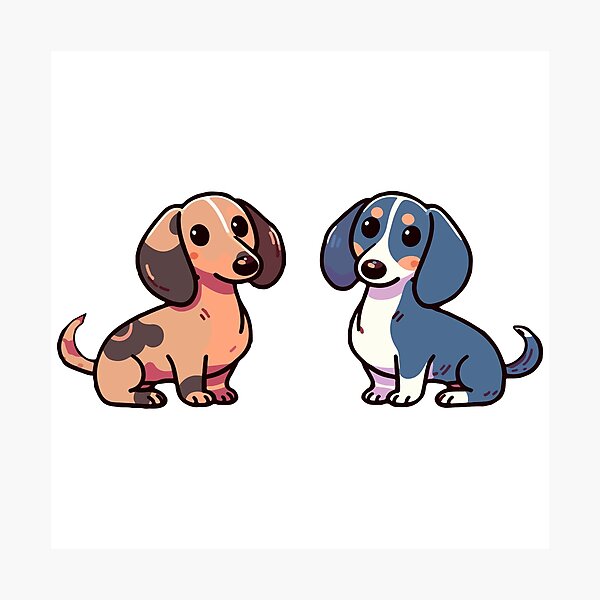 Item preview, Patchwork Pals: Piebald Dachshund Duo designed and sold by BarkandStick.
