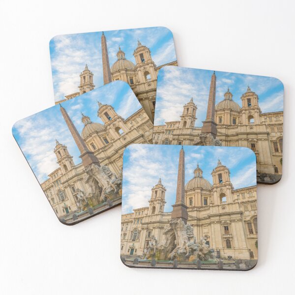 Item preview, City Square Navona with Obelisk and Fountain and Church in a Sunny Day in Rome designed and sold by Mats Silvan.
