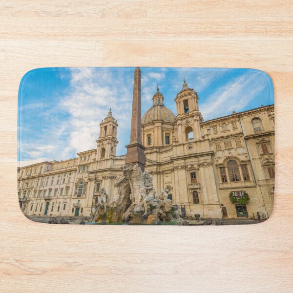 Item preview, City Square Navona with Obelisk and Fountain and Church in a Sunny Day in Rome designed and sold by Mats Silvan.
