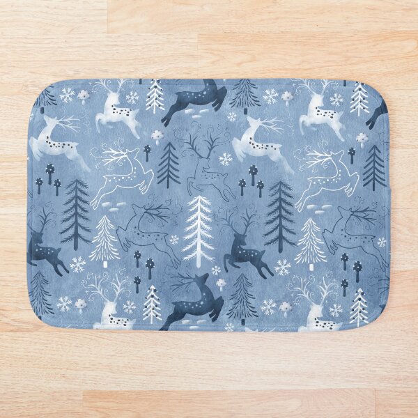 Item preview, Blue Christmas Deer Seamless Pattern designed and sold by Acim0.