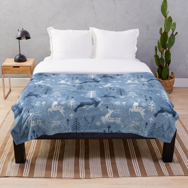 Item preview, Blue Christmas Deer Seamless Pattern designed and sold by Acim0.