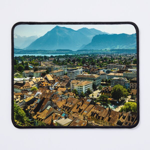 Item preview, Aerial View over City of Thun and Lake with Mountain designed and sold by Mats Silvan.
