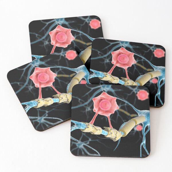 Item preview, STK701415H-Multiple sclerosis neuron healed by a T-cell. designed and sold by StocktrekImages.
