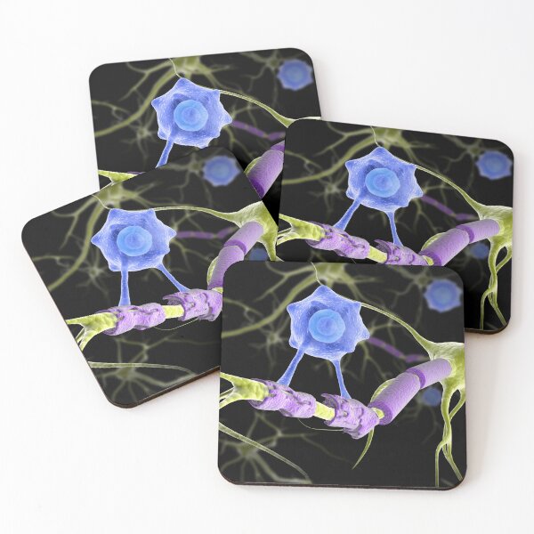 Item preview, STK701416H-Multiple sclerosis neuron healed by a T-cell. designed and sold by StocktrekImages.