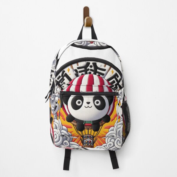 Item preview, Manga Panda Bear in Hot Air Balloon | Kawaii Embroidery & Felt Illustration designed and sold by GALUMARKET.