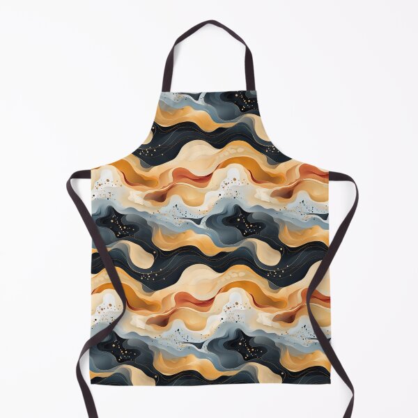 Item preview, Аrtistic abstract waves in gold and black designed and sold by Artdroid.