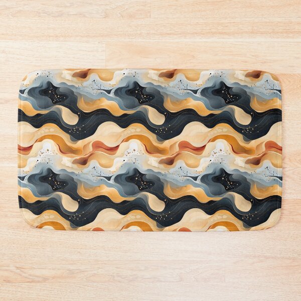 Item preview, Аrtistic abstract waves in gold and black designed and sold by Artdroid.