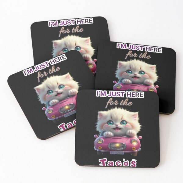 Item preview, " I'm Just Here for the Tacos" Designs for Food Enthusiasts who loves cat meme designed and sold by Obinne.