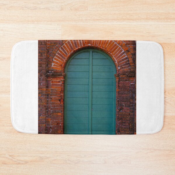 Item preview, Old Beautiful Red Brick Wall with a Green Door designed and sold by Mats Silvan.