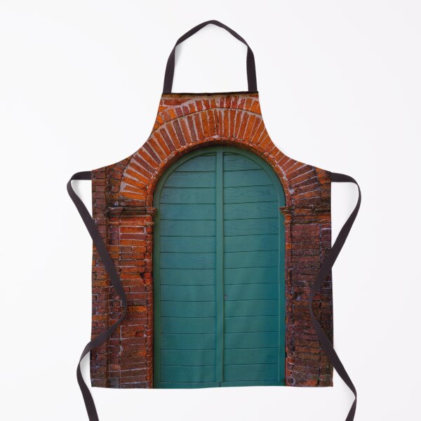 Item preview, Old Beautiful Red Brick Wall with a Green Door designed and sold by Mats Silvan.