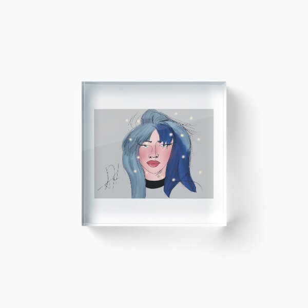 Item preview, Blue Haired Girl Editorial Illustration designed and sold by SavyGarcia.