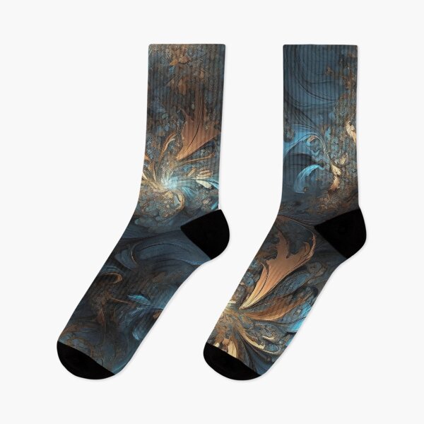 Item preview, Blue and gold fractal pattern. Fantastic math art. designed and sold by twisted-dot.