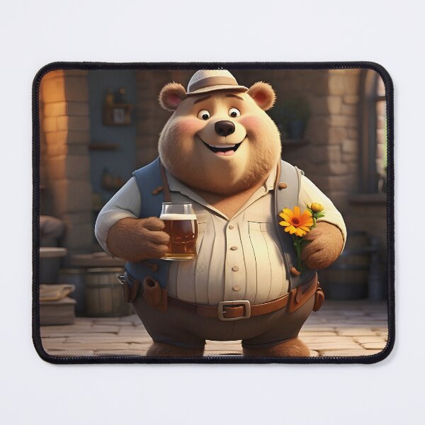 Item preview, Romantic bear drinking beer designed and sold by Martemic.