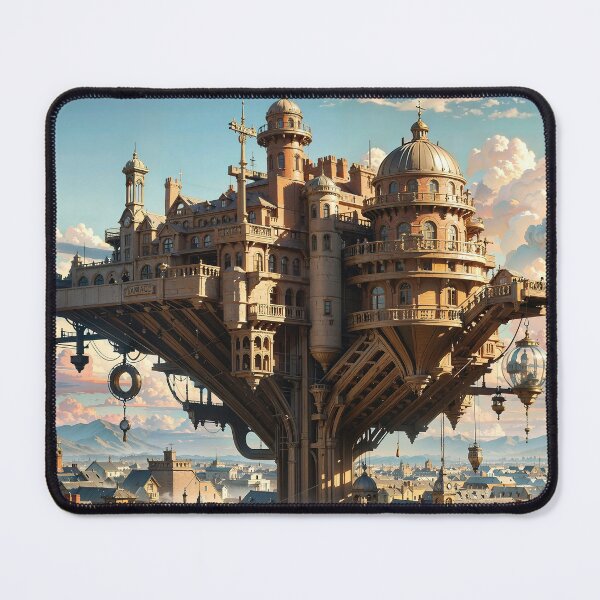 Item preview, Steampunk Cityscape Reverie Jigsaw Puzzles - Retro-Futuristic Marvels on Redbubble designed and sold by PuzzleBoxDesign.