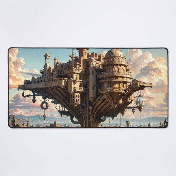 Item preview, Steampunk Cityscape Reverie Jigsaw Puzzles - Retro-Futuristic Marvels on Redbubble designed and sold by PuzzleBoxDesign.