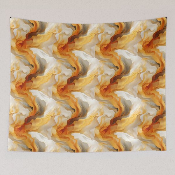 Item preview, Аrtistic abstract waves in gold and white designed and sold by Artdroid.