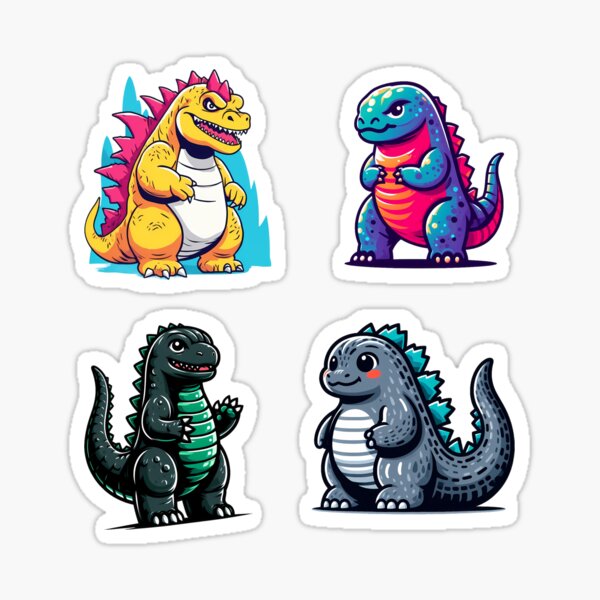 Artikel-Vorschau von Niedlicher Godzilla -4er-Pack-, designt und verkauft von Tecno-Art-Land.