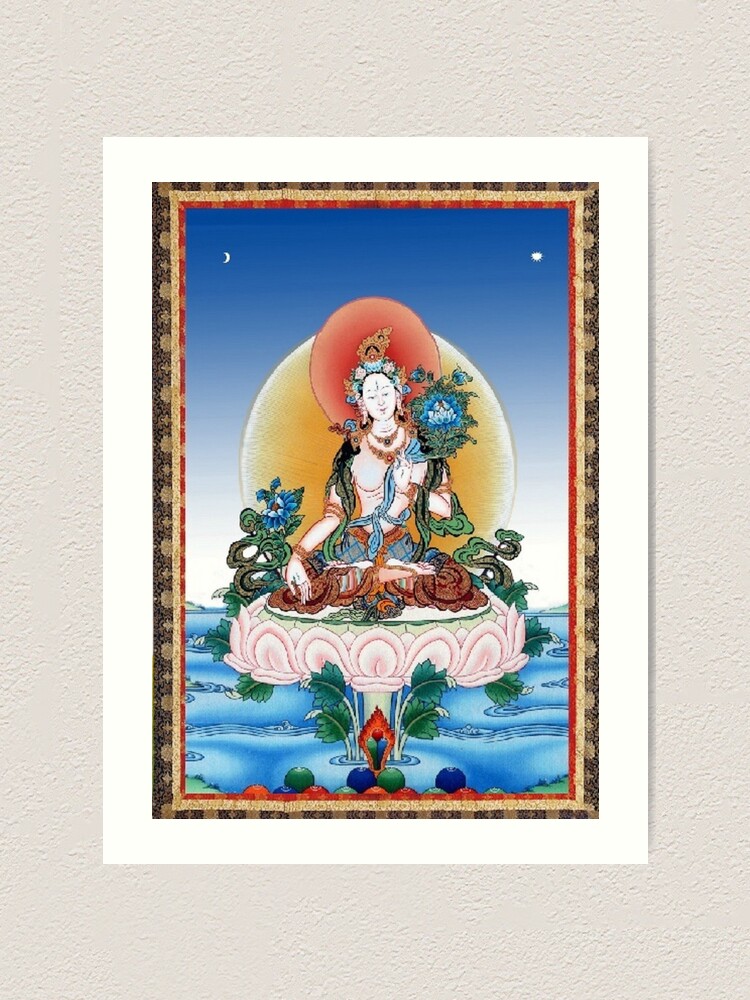 Cool oriental tibetan thangka White Tara tattoo Ceramic Tile | Zazzle