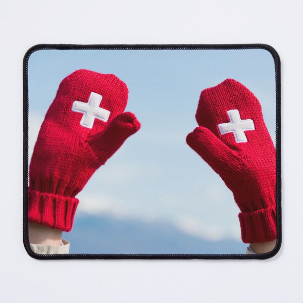 Item preview, Gloves with Swiss Flag Against Sky and Mountain designed and sold by Mats Silvan.