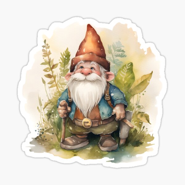 Item preview, Watercolor Forest Gnome Art designed and sold by Fablemyst.