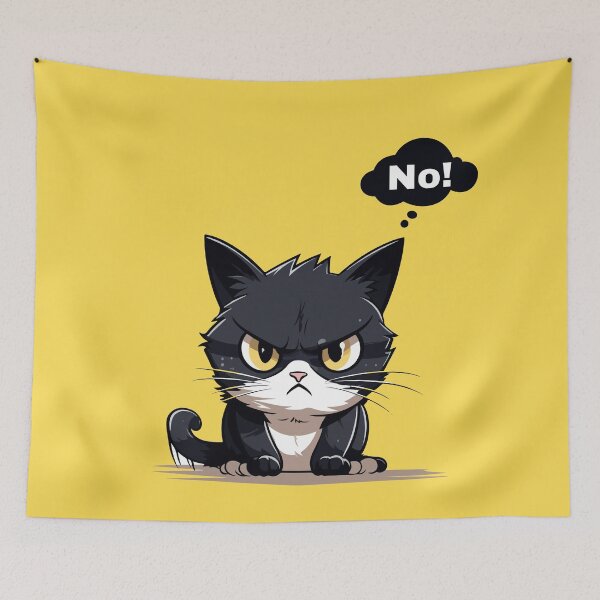 Item preview, black cat says no no designed and sold by DunuStore.