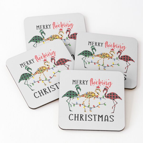 Item preview, Merry Flocking Christmas, Christmas Flamingos designed and sold by Hussain Shirts.