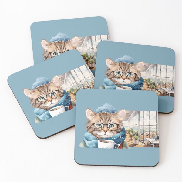 Item preview, cat, cute, funny, cool, coffee, the office background designed and sold by Cerulean-Shop.
