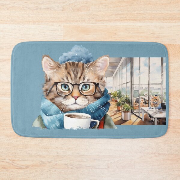Item preview, cat, cute, funny, cool, coffee, the office background designed and sold by Cerulean-Shop.