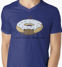 Camiseta para hombre de cuello en v Cat Donut - I Paw-sitively Donut Care Kitten