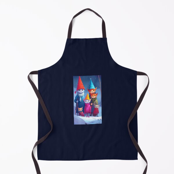 Item preview, Fancy vignette, family of cats bundled up, in festive conical hats under the snow designed and sold by Creativesphotos.