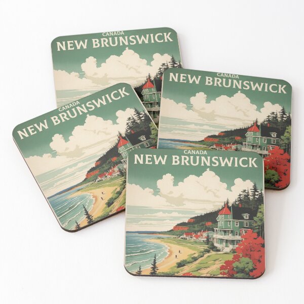 Item preview, New Brunswick Canada Vintage Poster Tourism designed and sold by TravelersGems.