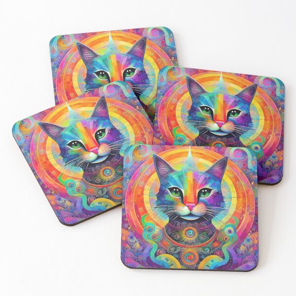 Item preview, Psychedelic cat designed and sold by TBMdesigns.
