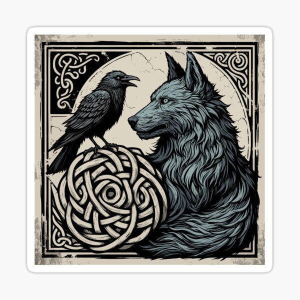 Item preview, Vintage Wolf and Raven designed and sold by TomFrontierArt.