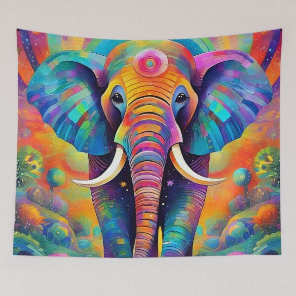Item preview, Psychedelic elephant designed and sold by TBMdesigns.