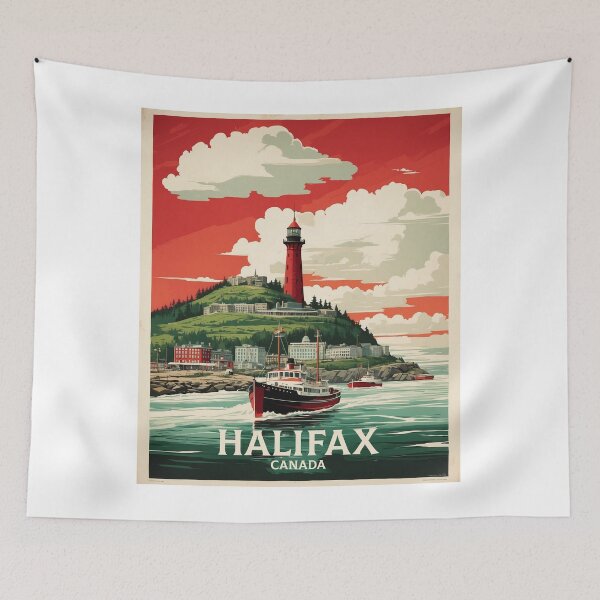 Item preview, Halifax Canada Vintage Poster Tourism designed and sold by TravelersGems.