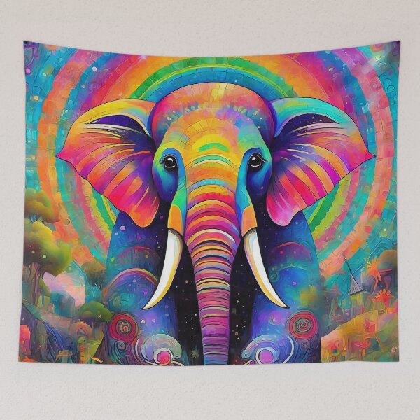 Item preview, Psychedelic elephant designed and sold by TBMdesigns.